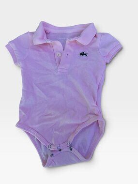 Lacoste Baby Polo Bodysuit, Pink, 6 Months